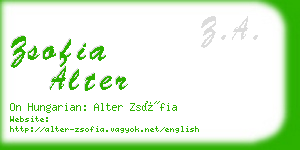 zsofia alter business card